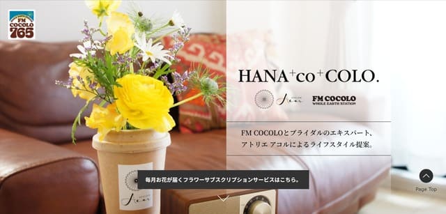 ハナココロの公式サイト画像