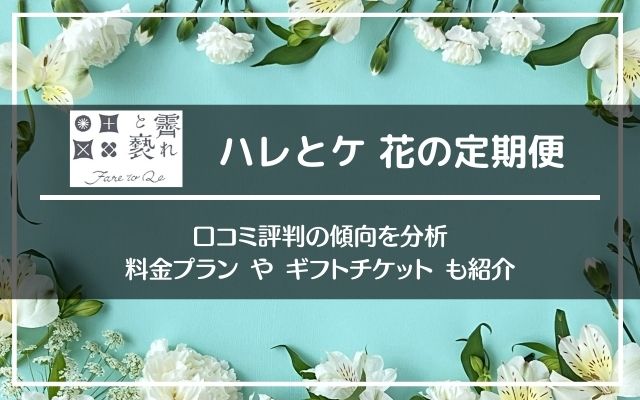 霽れと褻 ハレとケ お花の定期便の口コミ評判を分析 メリットとデメリットからお花上級者向けサブスクと判明 なすなーる